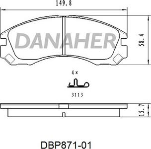 Danaher DBP871-01 - Set placute frana,frana disc aaoparts.ro