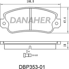 Danaher DBP353-01 - Set placute frana,frana disc aaoparts.ro