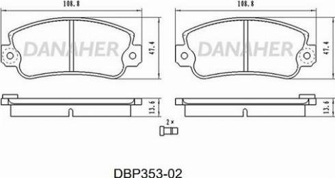 Danaher DBP353-02 - Set placute frana,frana disc aaoparts.ro