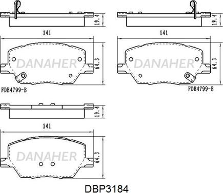Danaher DBP3184 - Set placute frana,frana disc aaoparts.ro