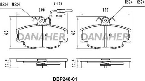 Danaher DBP248-01 - Set placute frana,frana disc aaoparts.ro