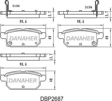 Danaher DBP2687 - Set placute frana,frana disc aaoparts.ro