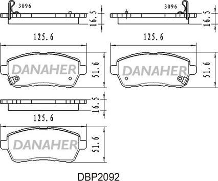 Danaher DBP2092 - Set placute frana,frana disc aaoparts.ro