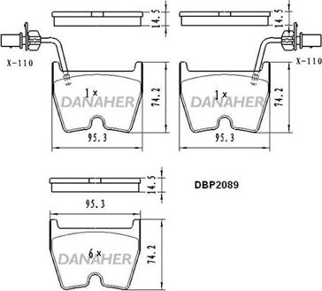 Danaher DBP2089 - Set placute frana,frana disc aaoparts.ro
