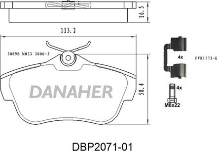 Danaher DBP2071-01 - Set placute frana,frana disc aaoparts.ro