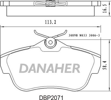 Danaher DBP2071 - Set placute frana,frana disc aaoparts.ro
