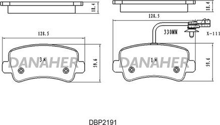 Danaher DBP2191 - Set placute frana,frana disc aaoparts.ro