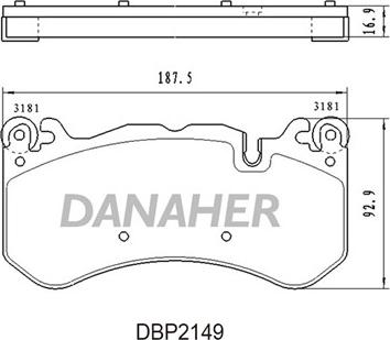 Danaher DBP2149 - Set placute frana,frana disc aaoparts.ro