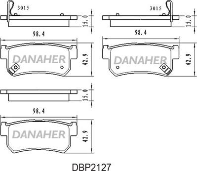 Danaher DBP2127 - Set placute frana,frana disc aaoparts.ro