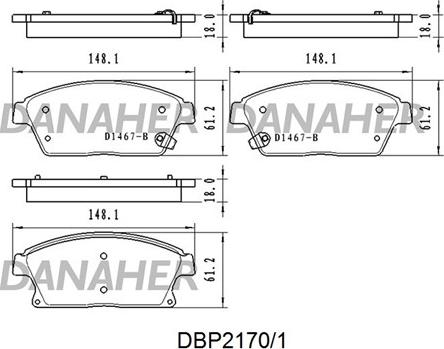 Danaher DBP2170/1 - Set placute frana,frana disc aaoparts.ro