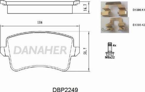 Danaher DBP2249 - Set placute frana,frana disc aaoparts.ro