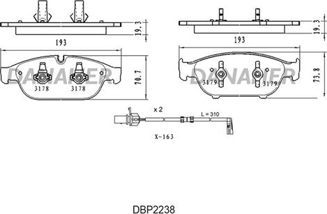Danaher DBP2238 - Set placute frana,frana disc aaoparts.ro