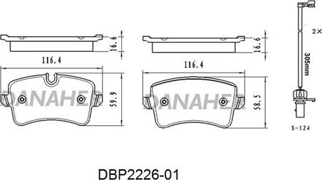 Danaher DBP2226-01 - Set placute frana,frana disc aaoparts.ro