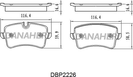 Danaher DBP2226 - Set placute frana,frana disc aaoparts.ro