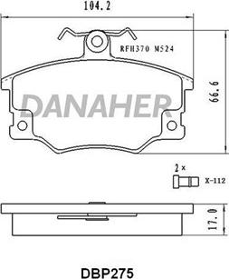 Danaher DBP275 - Set placute frana,frana disc aaoparts.ro
