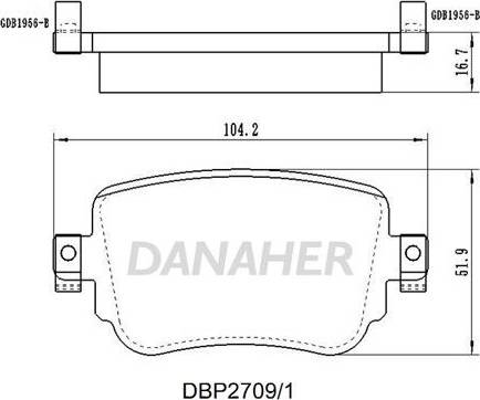 Danaher DBP2709/1 - Set placute frana,frana disc aaoparts.ro