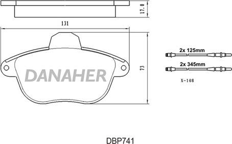 Danaher DBP74/1 - Set placute frana,frana disc aaoparts.ro