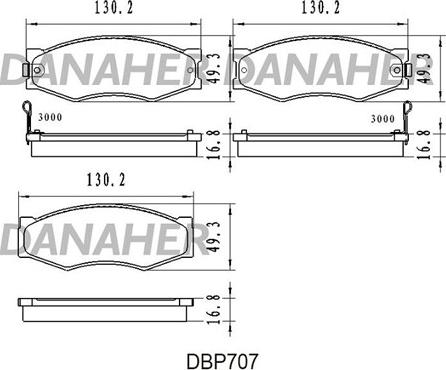 Danaher DBP707 - Set placute frana,frana disc aaoparts.ro