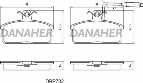 Danaher DBP732 - Set placute frana,frana disc aaoparts.ro