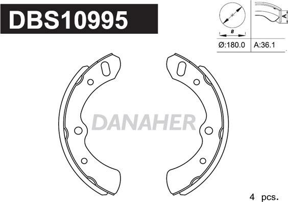 Danaher DBS10995 - Set saboti frana aaoparts.ro