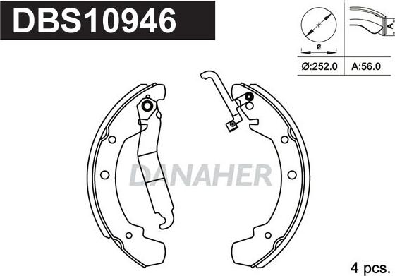 Danaher DBS10946 - Set saboti frana aaoparts.ro