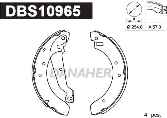Danaher DBS10965 - Set saboti frana aaoparts.ro