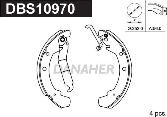 Danaher DBS10970 - Set saboti frana aaoparts.ro