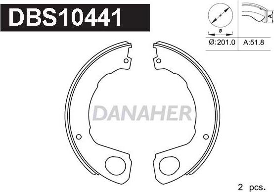 Danaher DBS10441 - Set saboti frana, frana de mana aaoparts.ro