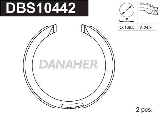 Danaher DBS10442 - Set saboti frana, frana de mana aaoparts.ro