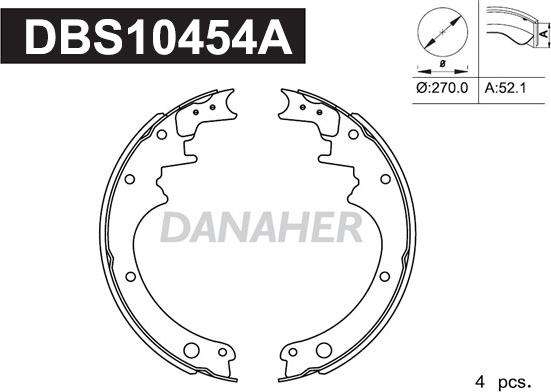 Danaher DBS10454A - Set saboti frana aaoparts.ro