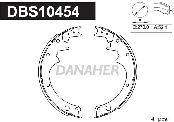 Danaher DBS10454 - Set saboti frana aaoparts.ro