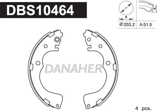 Danaher DBS10464 - Set saboti frana aaoparts.ro