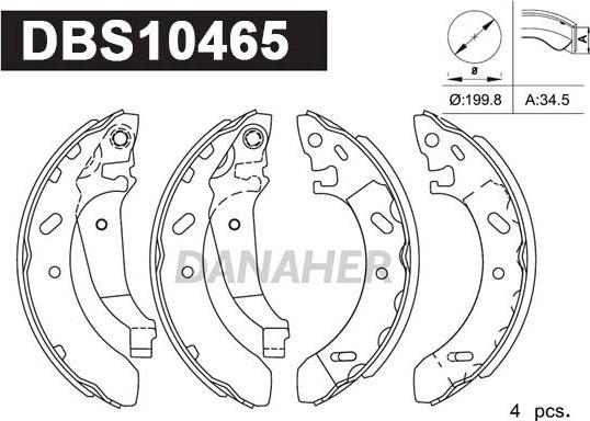 Danaher DBS10465 - Set saboti frana aaoparts.ro