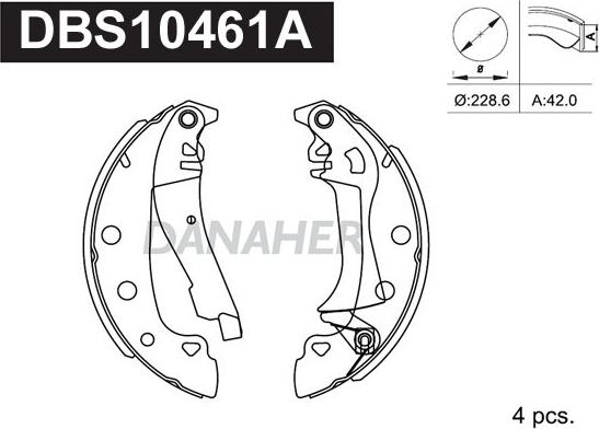 Danaher DBS10461A - Set saboti frana aaoparts.ro