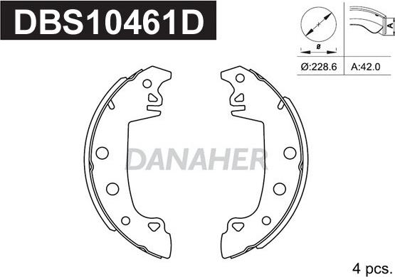 Danaher DBS10461D - Set saboti frana aaoparts.ro