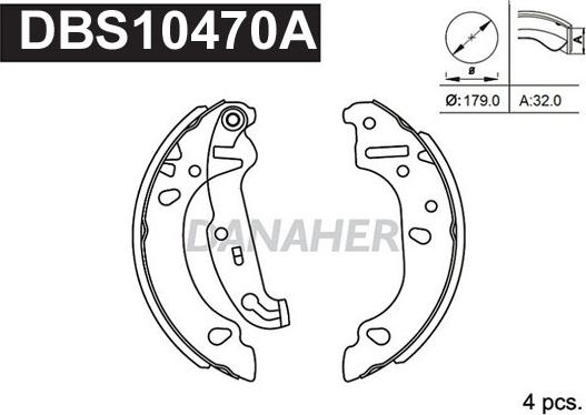 Danaher DBS10470A - Set saboti frana aaoparts.ro