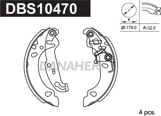 Danaher DBS10470 - Set saboti frana aaoparts.ro