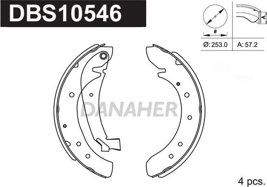 Danaher DBS10546 - Set saboti frana aaoparts.ro