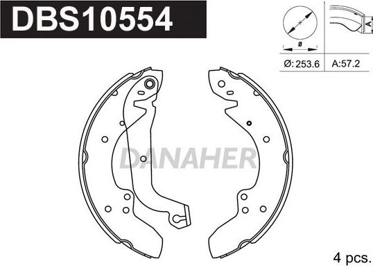 Danaher DBS10554 - Set saboti frana aaoparts.ro