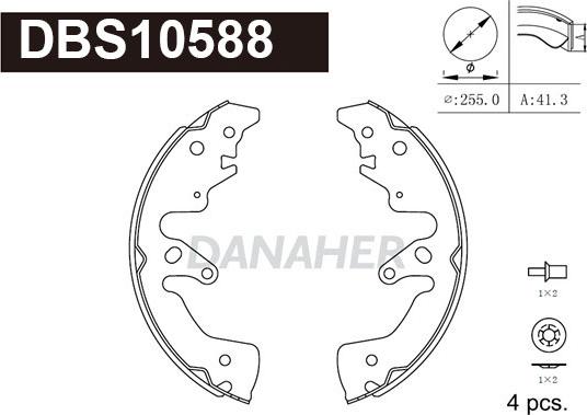 Danaher DBS10588 - Set saboti frana aaoparts.ro