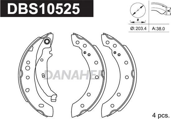 Danaher DBS10525 - Set saboti frana aaoparts.ro