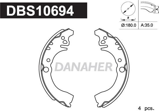 Danaher DBS10694 - Set saboti frana aaoparts.ro