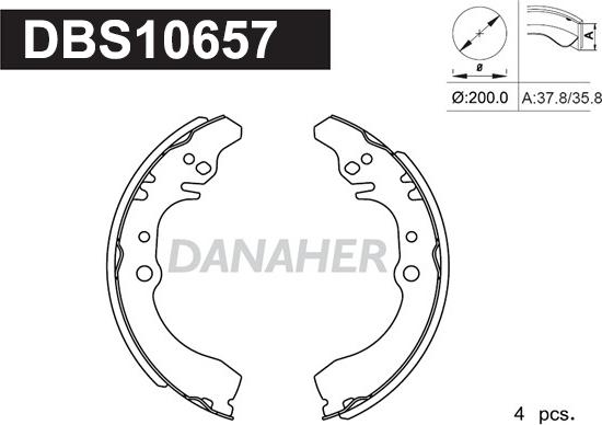 Danaher DBS10657 - Set saboti frana aaoparts.ro