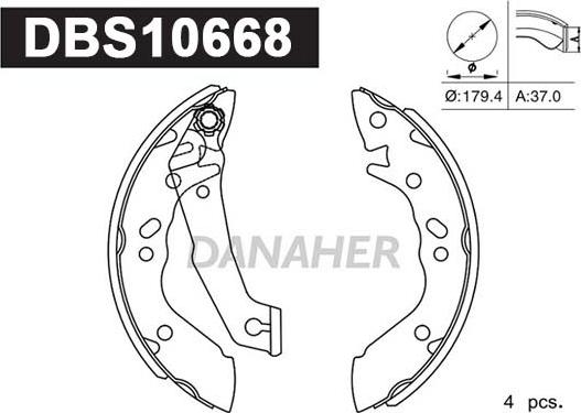 Danaher DBS10668 - Set saboti frana aaoparts.ro