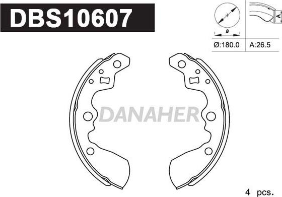 Danaher DBS10607 - Set saboti frana aaoparts.ro