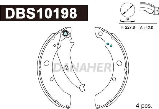 Danaher DBS10198 - Set saboti frana aaoparts.ro