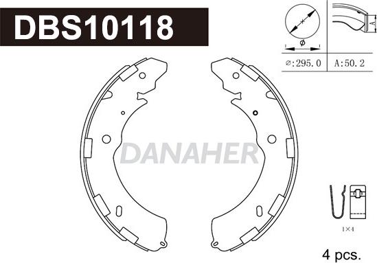 Danaher DBS10118 - Set saboti frana aaoparts.ro