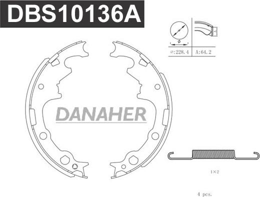 Danaher DBS10136A - Set saboti frana aaoparts.ro