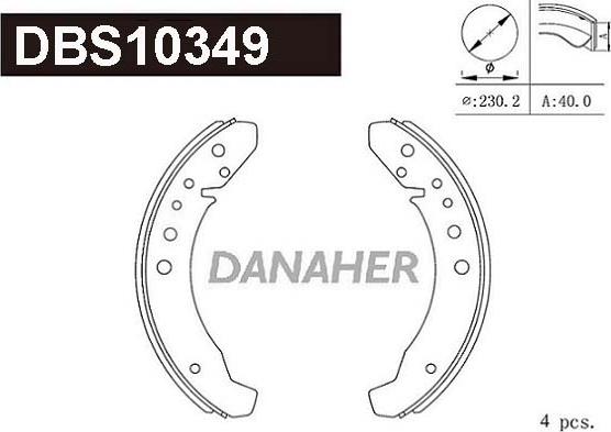 Danaher DBS10349 - Set saboti frana aaoparts.ro