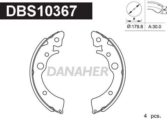 Danaher DBS10367 - Set saboti frana aaoparts.ro